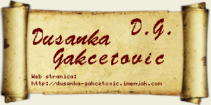 Dušanka Gakčetović vizit kartica